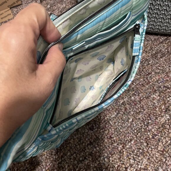 Lug Bolero Crossbody Bag - LOVE WAVES AQUA - NWOT - RFID Protected - Picture 6 of 7